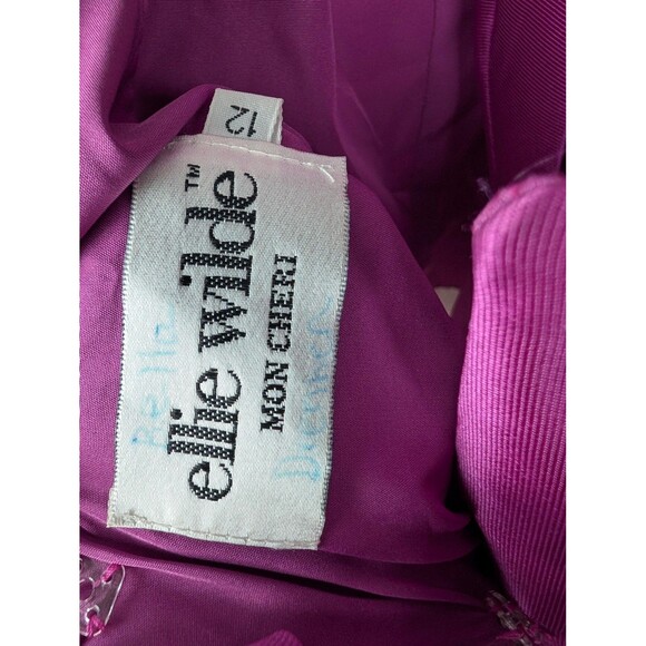 Ellie Wilde Dress Womens 12 Purple Floral Halter Prom - Picture 3 of 9